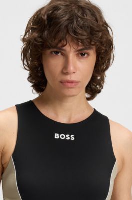 Actieve jerseyjurk met blokkleuren, Zwart / Wit