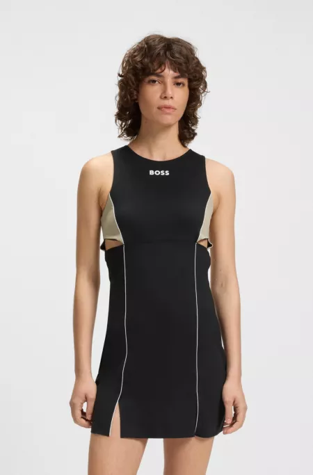 Active jersey dress with colour-blocking