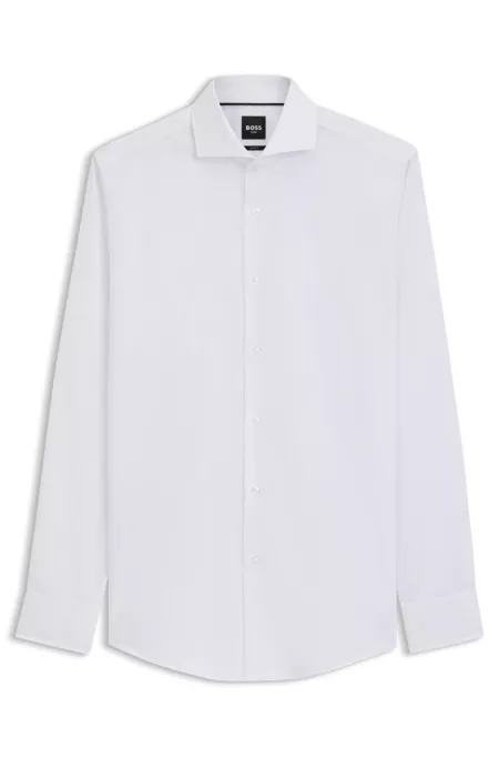 Slim-fit shirt in wrinkle-resistant Oxford cotton
