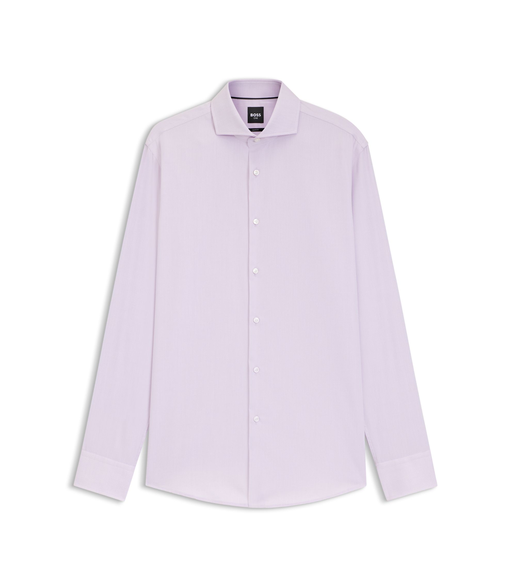 fitted lace wedding dress Men's Slim Fit Solid Color Dress Shirt (Purple), Purple / Large/16-16.5 Neck/34-35 Sleeve main image 1
