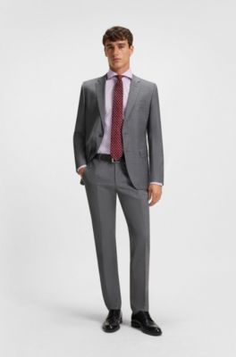 Slim-fit shirt in wrinkle-resistant Oxford cotton, Light Purple