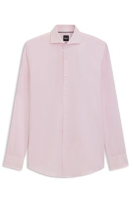 Slim-fit shirt in wrinkle-resistant Oxford cotton, Light Pink