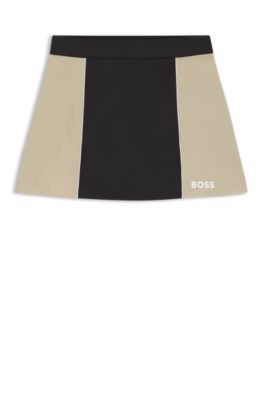 Active skirt in stretch jersey with colour-blocking, Black