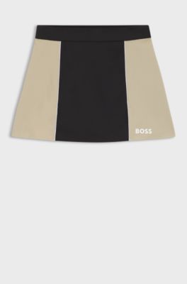 Active skirt in stretch jersey with colour-blocking, Black