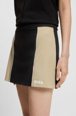 Active skirt in stretch jersey with colour-blocking, Black