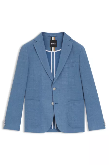 Slim-fit blazer in micro-patterned comfort-stretch cloth