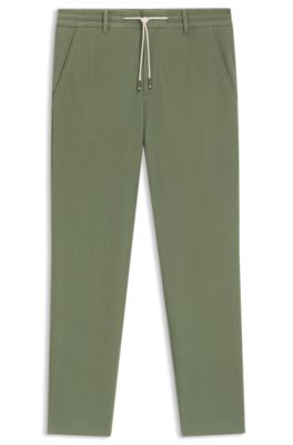 Tapered-fit trousers in a cotton blend, Green