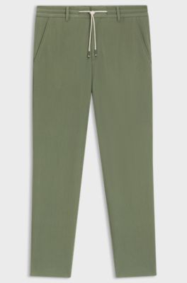 Tapered-fit trousers in a cotton blend, Green