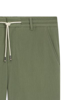 Tapered-fit trousers in a cotton blend, Green