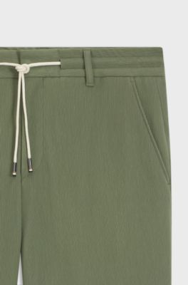 Tapered-fit trousers in a cotton blend, Green