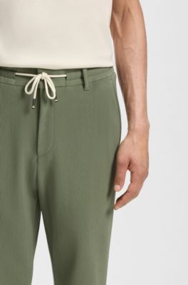 Tapered-fit trousers in a cotton blend, Green