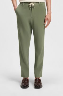 Tapered-fit trousers in a cotton blend, Green