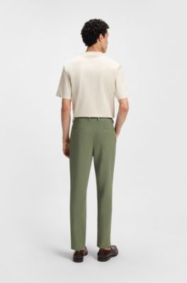 Tapered-fit trousers in a cotton blend, Green