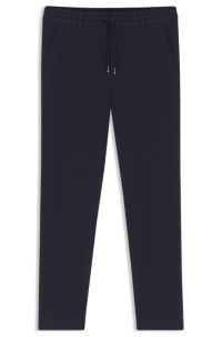 Tapered-fit trousers in a cotton blend, Dark Blue