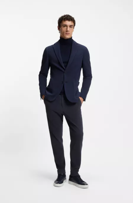 Tapered-fit trousers in a cotton blend