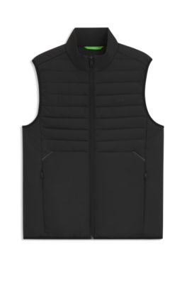 Water-repellent gilet with decorative reflective accents, Black