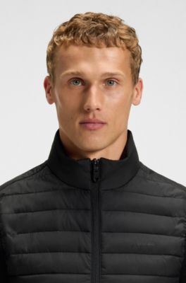 Water-repellent gilet with decorative reflective accents, Black