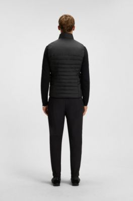 Water-repellent gilet with decorative reflective accents, Black