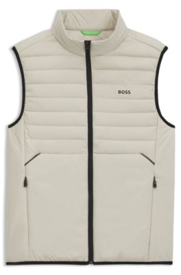 Water-repellent gilet with decorative reflective accents, Light Beige