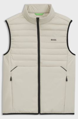Water-repellent gilet with decorative reflective accents, Light Beige