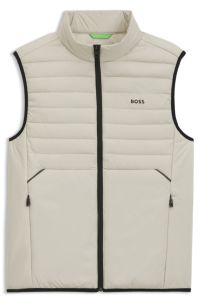 Water-repellent gilet with decorative reflective accents, Light Beige