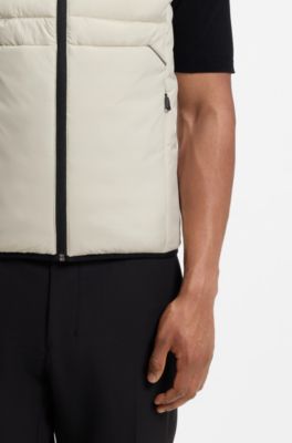 Water-repellent gilet with decorative reflective accents, Light Beige