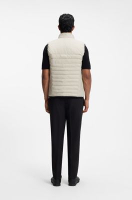 Water-repellent gilet with decorative reflective accents, Light Beige