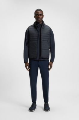 Water-repellent gilet with decorative reflective accents, Dark Blue