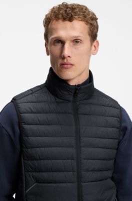 Water-repellent gilet with decorative reflective accents, Dark Blue