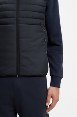Water-repellent gilet with decorative reflective accents, Dark Blue