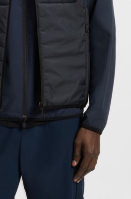 Water-repellent gilet with decorative reflective accents, Dark Blue