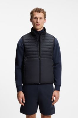 Water-repellent gilet with decorative reflective accents, Dark Blue