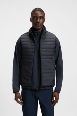 Water-repellent gilet with decorative reflective accents, Dark Blue