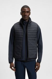 Water-repellent gilet with decorative reflective accents, Dark Blue