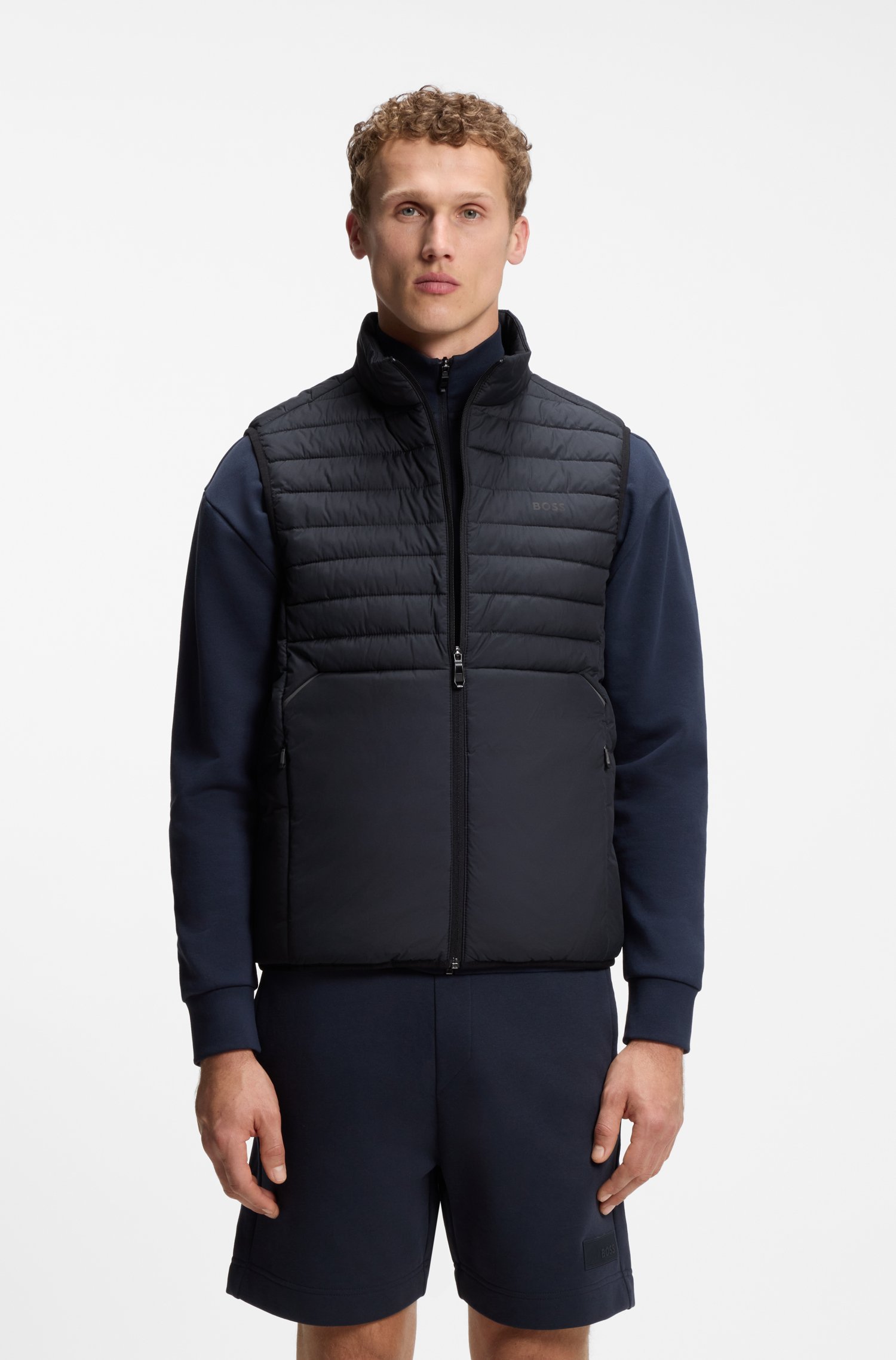 Boss Water-repellent gilet with decorative reflective accents västar herr