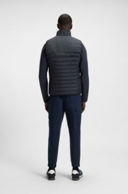 Water-repellent gilet with decorative reflective accents, Dark Blue