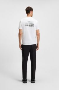 Relaxed-fit T-shirt in stretch cotton with photo print, White