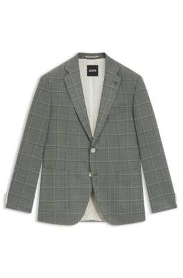 Regular-fit blazer in a checked wool blend 1