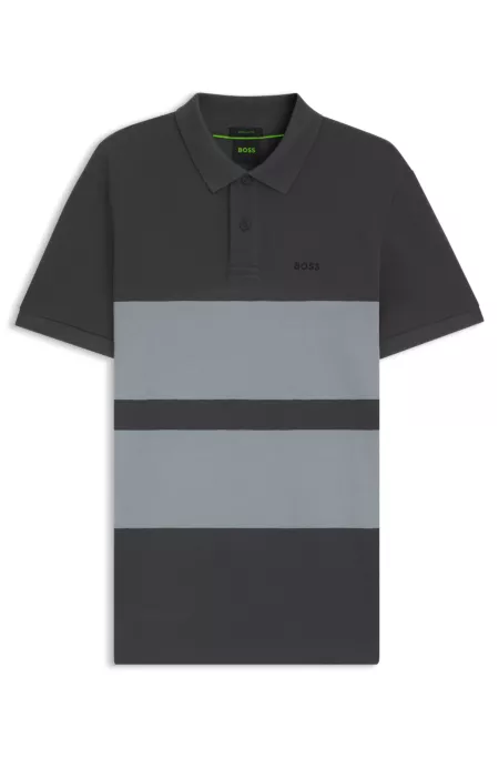Poloshirt aus Baumwoll-Piqué mit Blockstreifen
