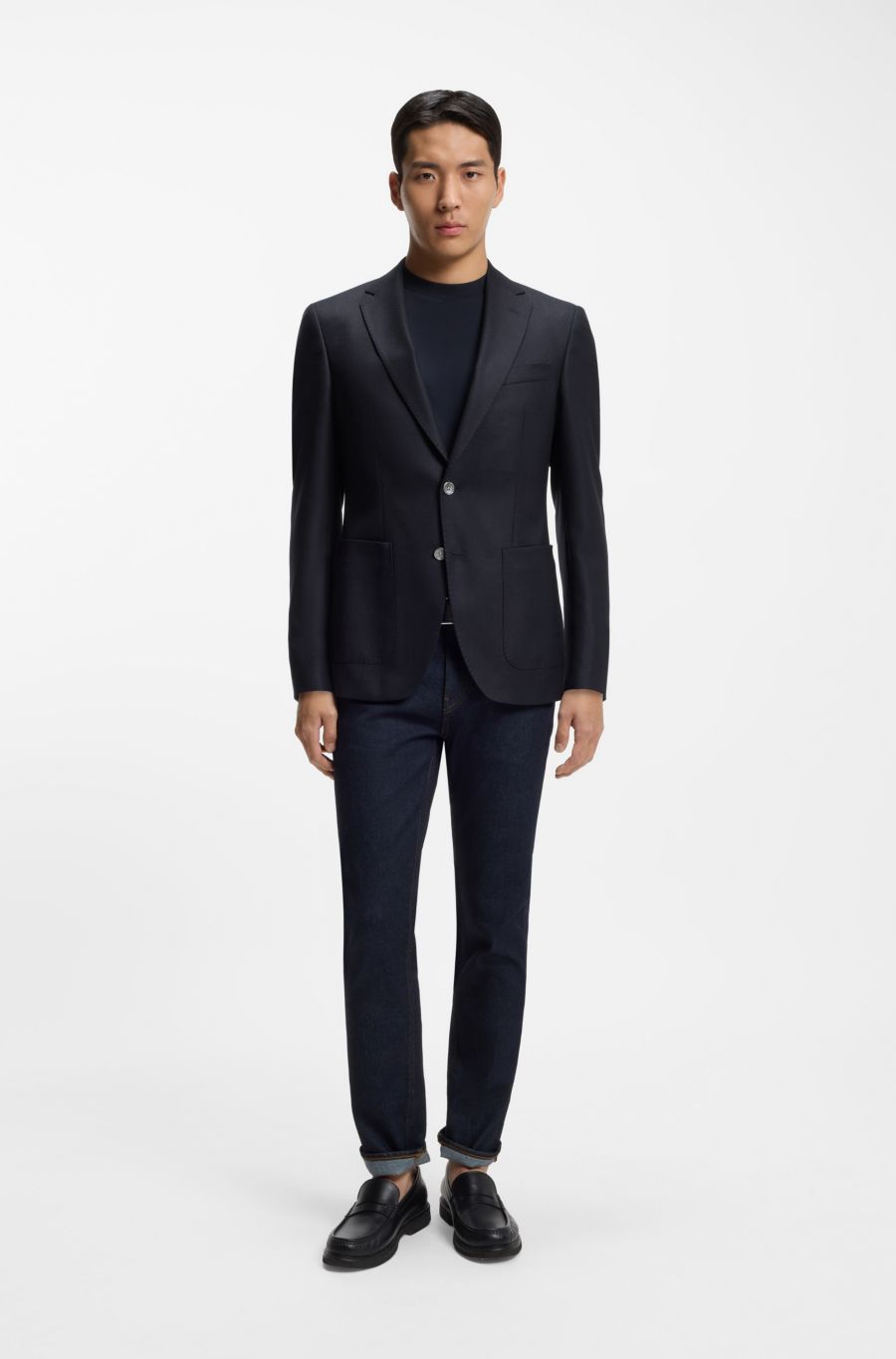 BOSS Two-Piece Wool Suit — Dark Blue