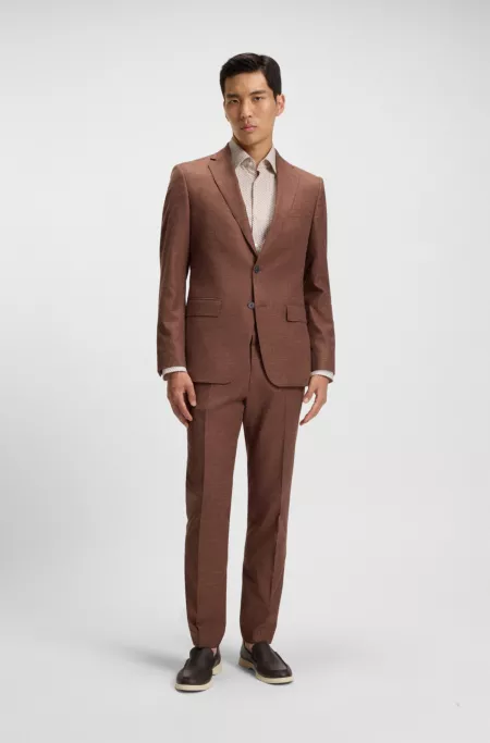 Slim-fit blazer in patterned stretch fabric