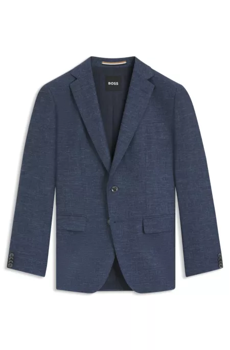 Slim-fit blazer in patterned stretch fabric