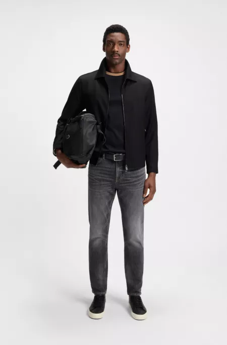 Slim-fit jacket in virgin-wool serge