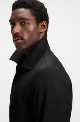 Slim-fit jasje van scheerwollen serge, Zwart