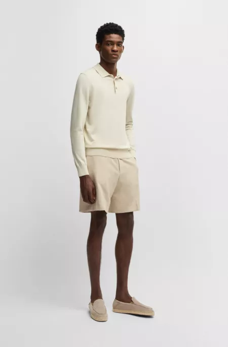 Formal shorts in stretch tweed