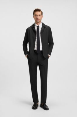 버진 울 서지 릴랙스 핏 오버셔츠, 블랙