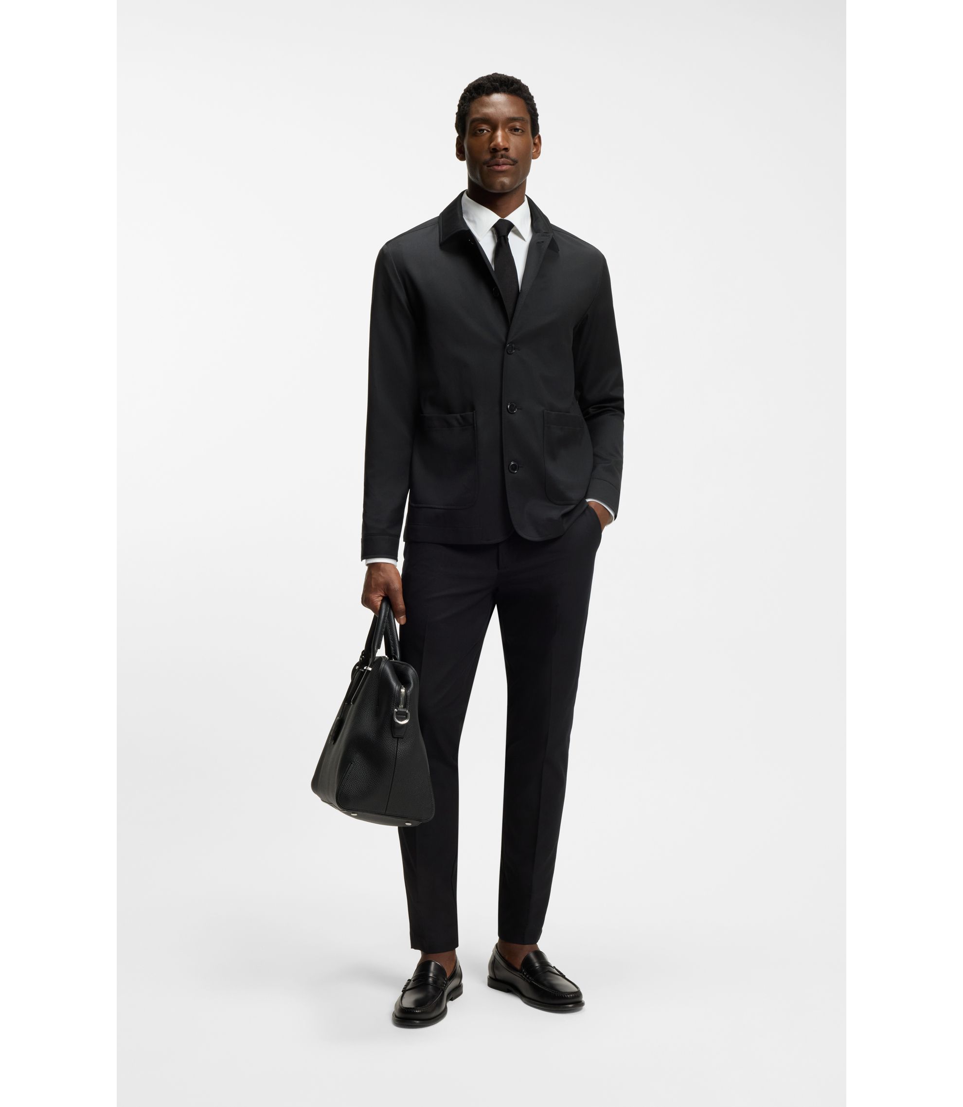 BOSS - リラックスフィット オーバーシャツ バージンウールサージ