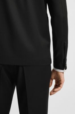 버진 울 서지 릴랙스 핏 오버셔츠, 블랙