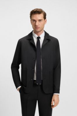 버진 울 서지 릴랙스 핏 오버셔츠, 블랙