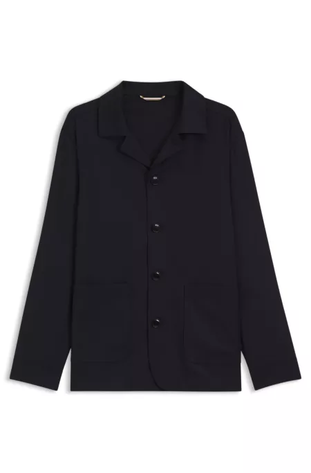 Relaxed-fit overshirt in virgin-wool serge